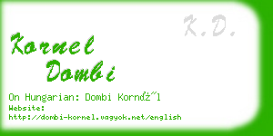 kornel dombi business card